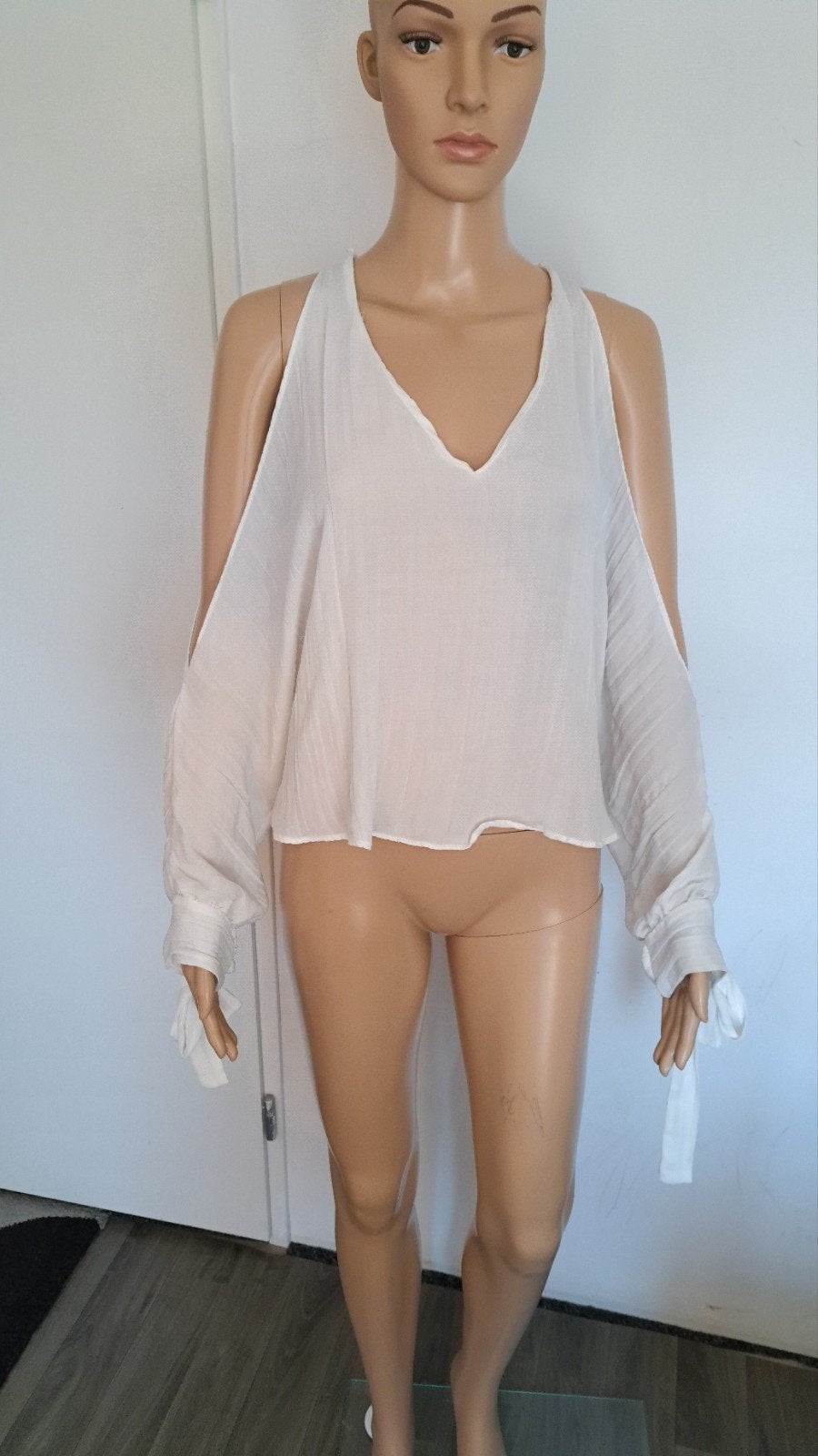 Zara Trafaluc Witte Off-Shoulder Top Maat S, Ophalen of Verzenden, Zo goed als nieuw, Lange mouw, Maat 36 (S)