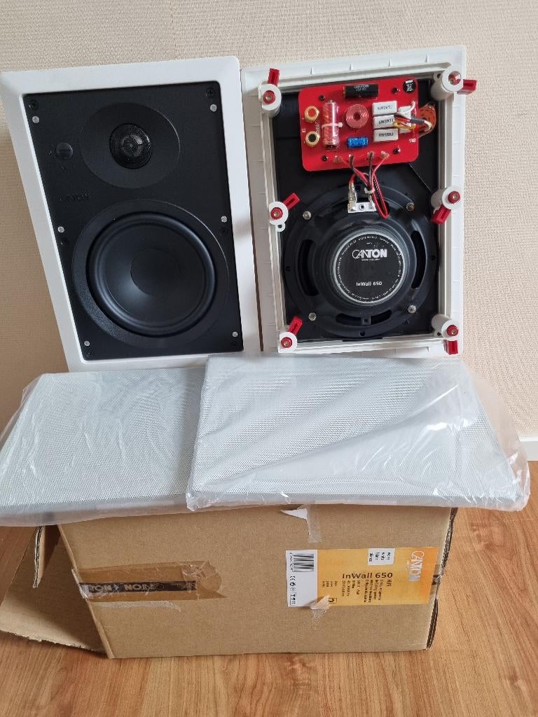 Set Canton Inwall 650 inbouwspeakers, Ophalen of Verzenden, 120 watt of meer, Front, Rear of Stereo speakers, Overige merken