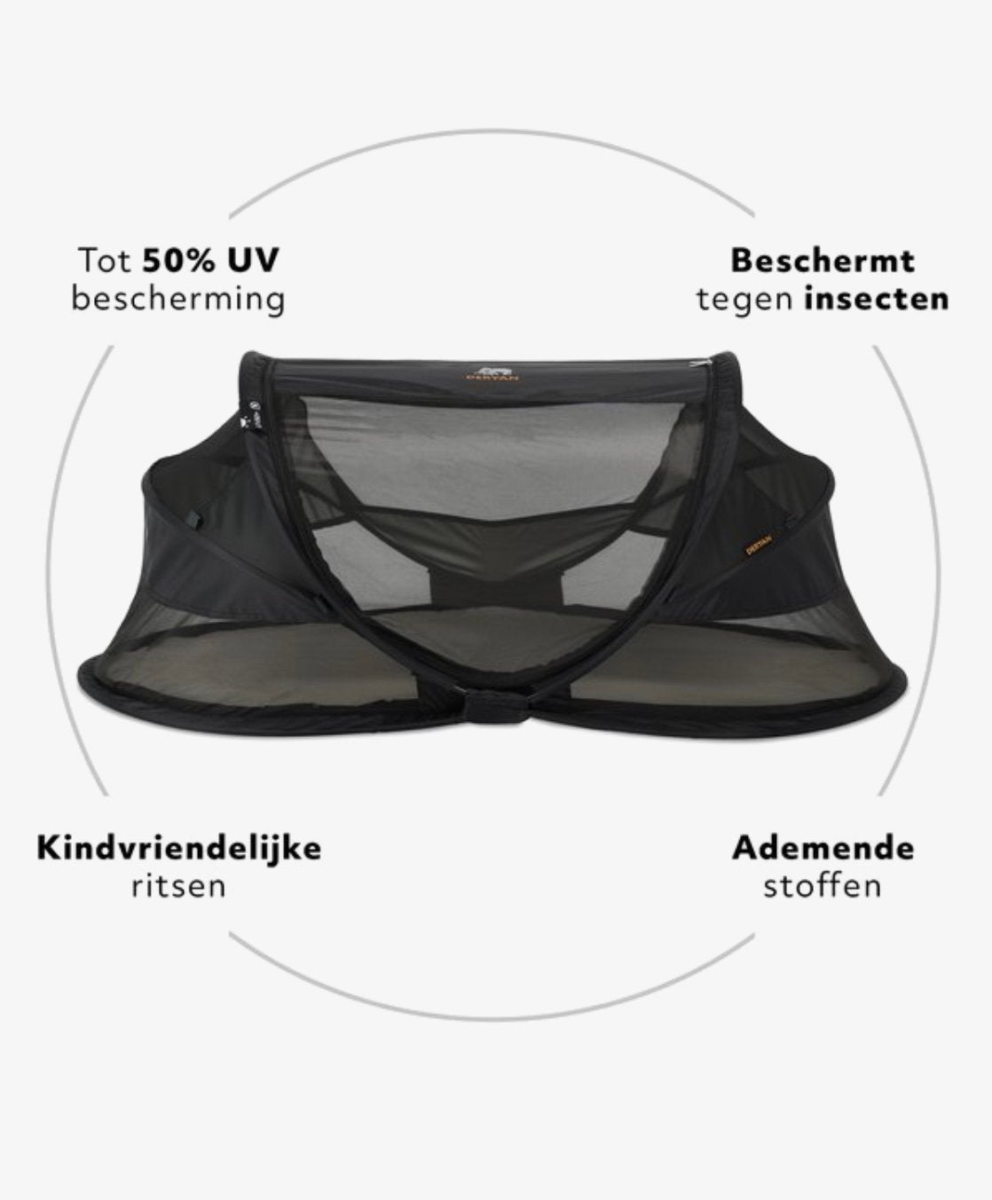 Deryan baby luxe campingbed babytent met opblaasbaar matras, Ophalen of Verzenden, Zo goed als nieuw, Reisbedje