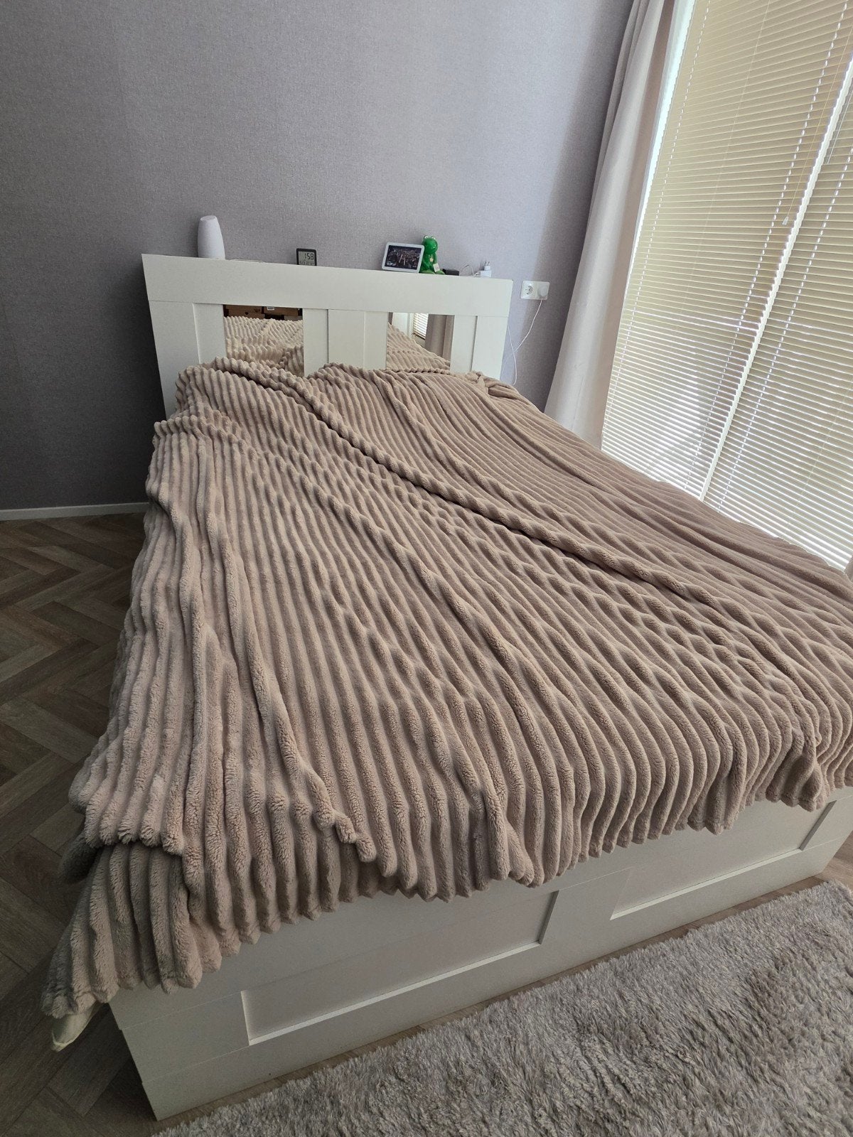IKEA BRIMNES bed 140x200 + hoofdeinde + matras & topper, Huis en Inrichting, Ophalen, Gebruikt, Wit, Tweepersoons