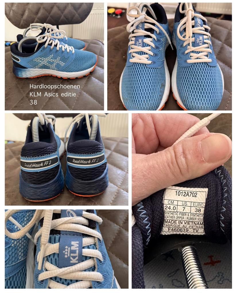 Asics RoadHawk FF 2 KLM editie hardloopschoenen maat 38, Gebruikt, Hardloopschoenen, Ophalen of Verzenden, Hardlopen