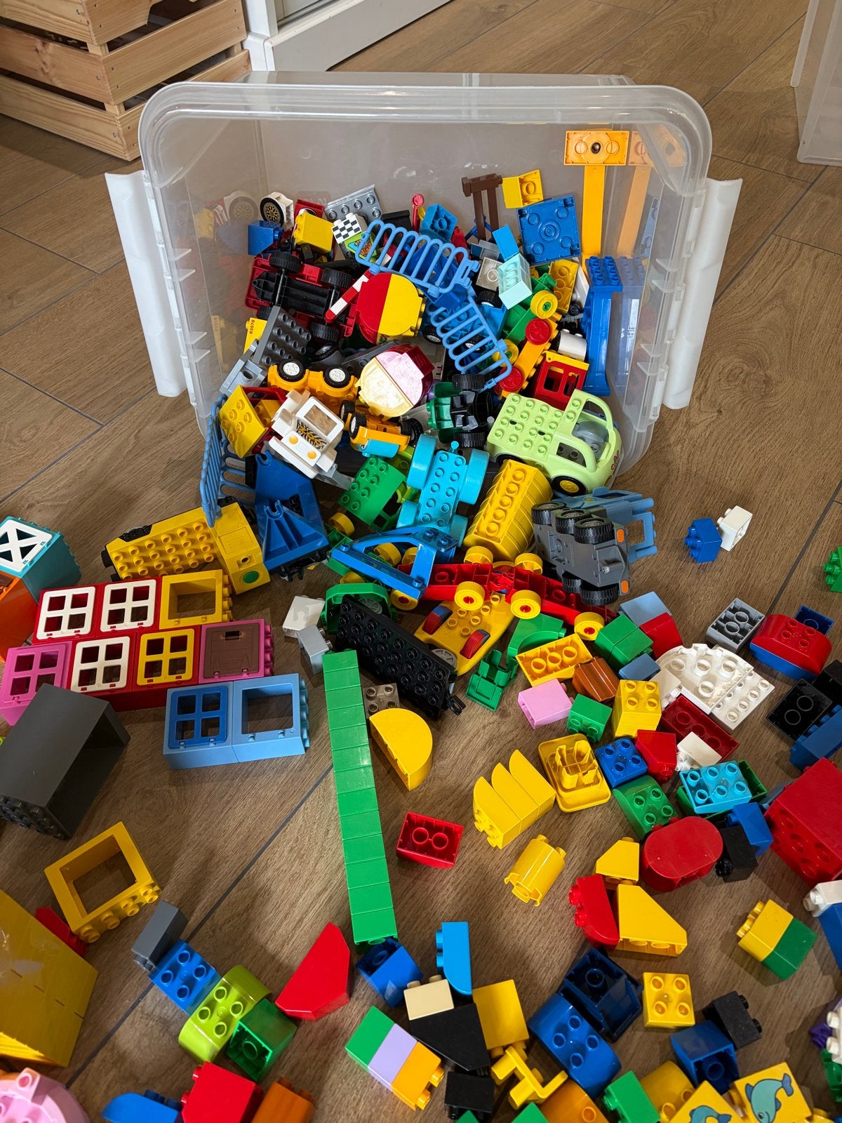 Grote partij Duplo en Lego Primo blokken met dieren en rails, Kinderen en Baby's, Speelgoed | Duplo en Lego, Ophalen, Gebruikt