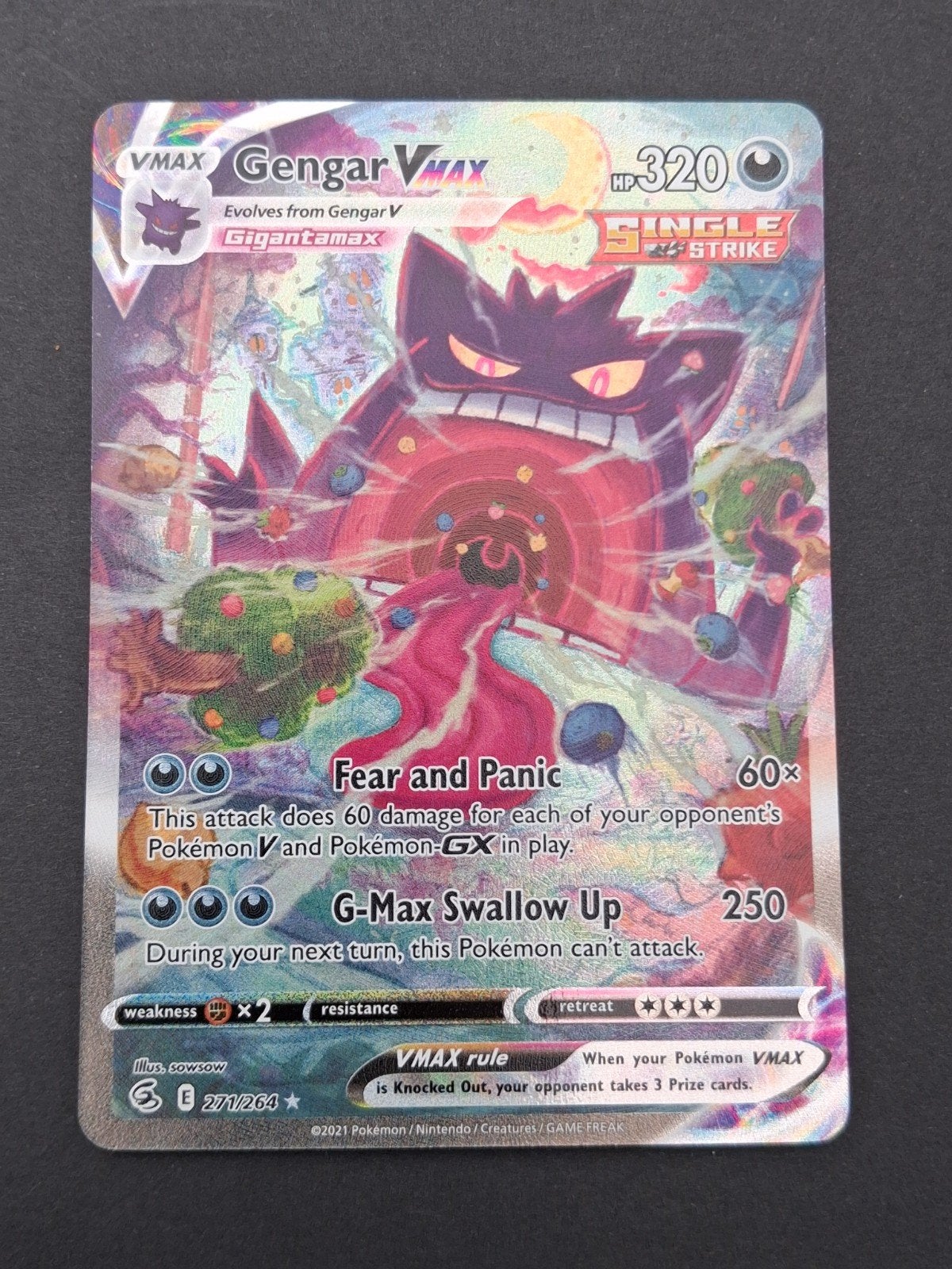Gengar VMAX Pokémon kaarten, Ophalen of Verzenden, Zo goed als nieuw, Losse kaart