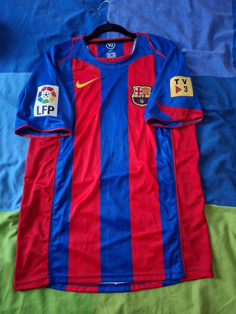 FC Barcelona 2004/05 Eto’o #9 home shirt, Maat XL, Ophalen of Verzenden, Zo goed als nieuw, Shirt