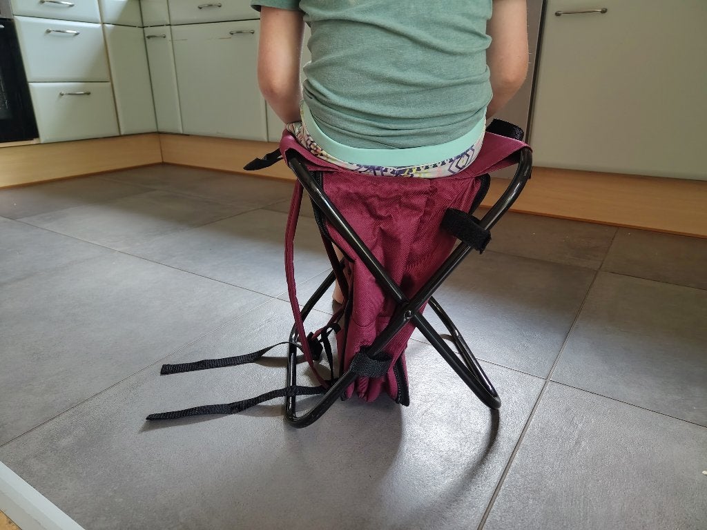 Opvouwbare rugzakkruk / campingkruk met opbergruimte, Ophalen, Campingstoel