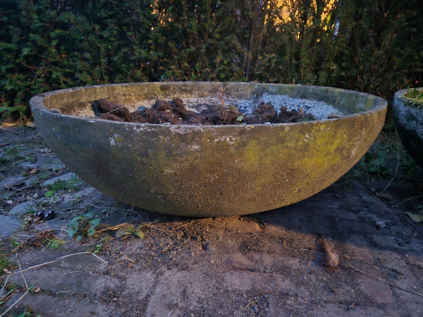 Grote betonnen plantenbakken - set van 3, Ophalen, Gebruikt, Rond, Balkon