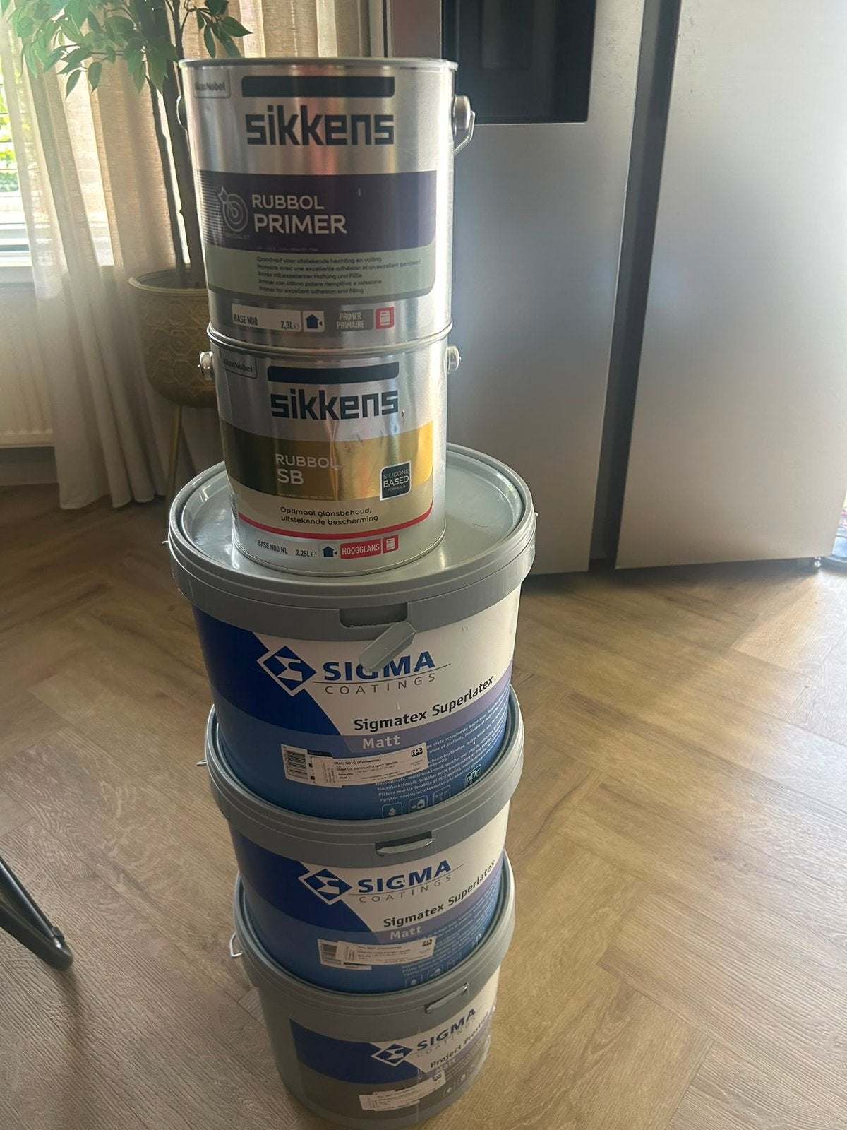 Sikkens Rubbol en Sigma Coatings verf en primer, Ophalen, Wit, Nieuw, Verf
