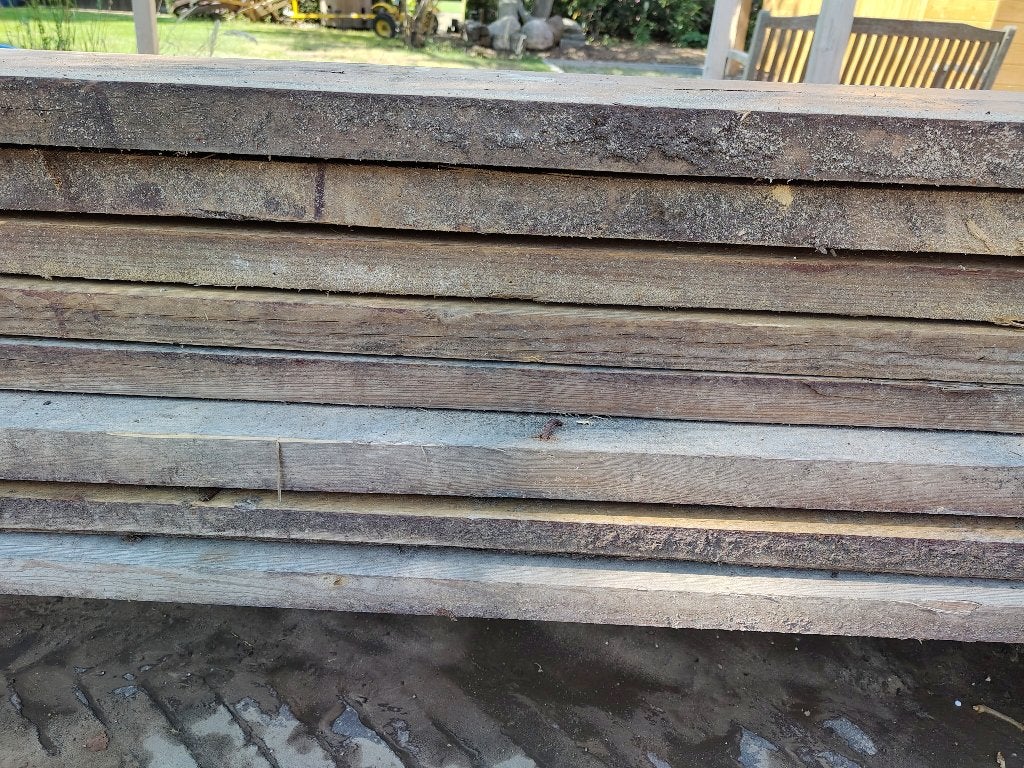 Houten planken, Doe-het-zelf en Verbouw, Ophalen, Gebruikt, 25 tot 50 mm, Grenen