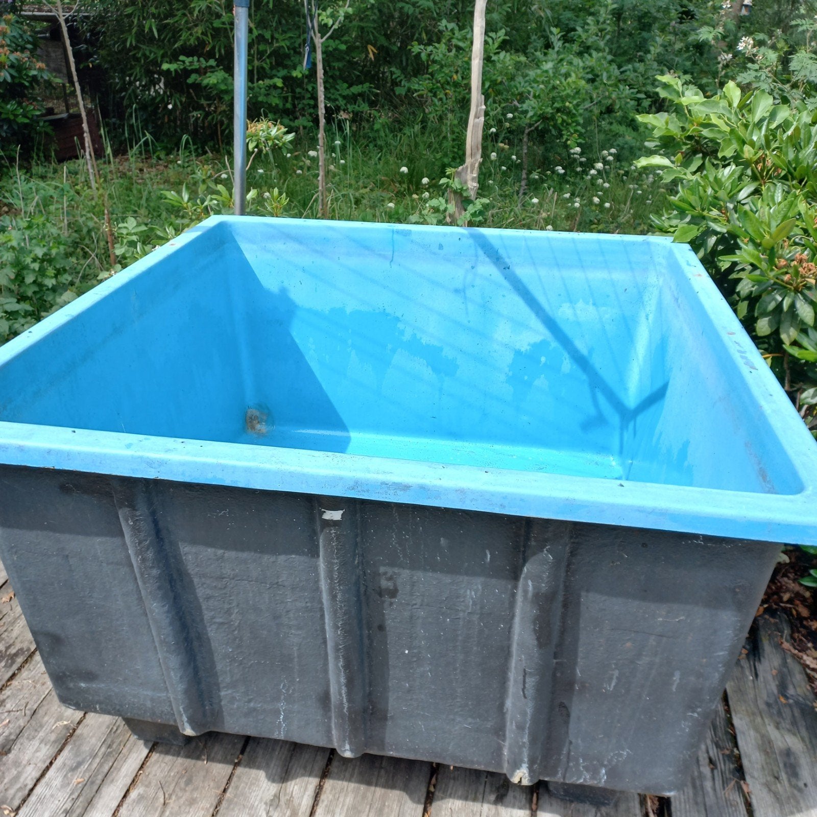 Polyethyleen bak,vijver,Quartaine compartiment,vissen., Ophalen, Gebruikt