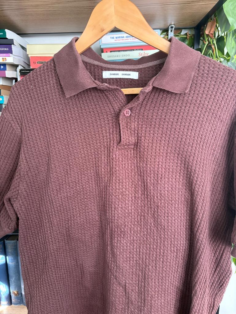 Gewoven polo samsoe samsoe, Maat 52/54 (L), Bruin, Samsoe Samsoe, Ophalen of Verzenden