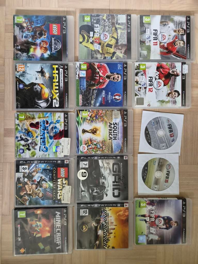 PS3 Games: FIFA, Minecraft, LEGO, HAWX2, Smurfs, GRID, Gebruikt, Ophalen of Verzenden, Sport, 3 spelers of meer