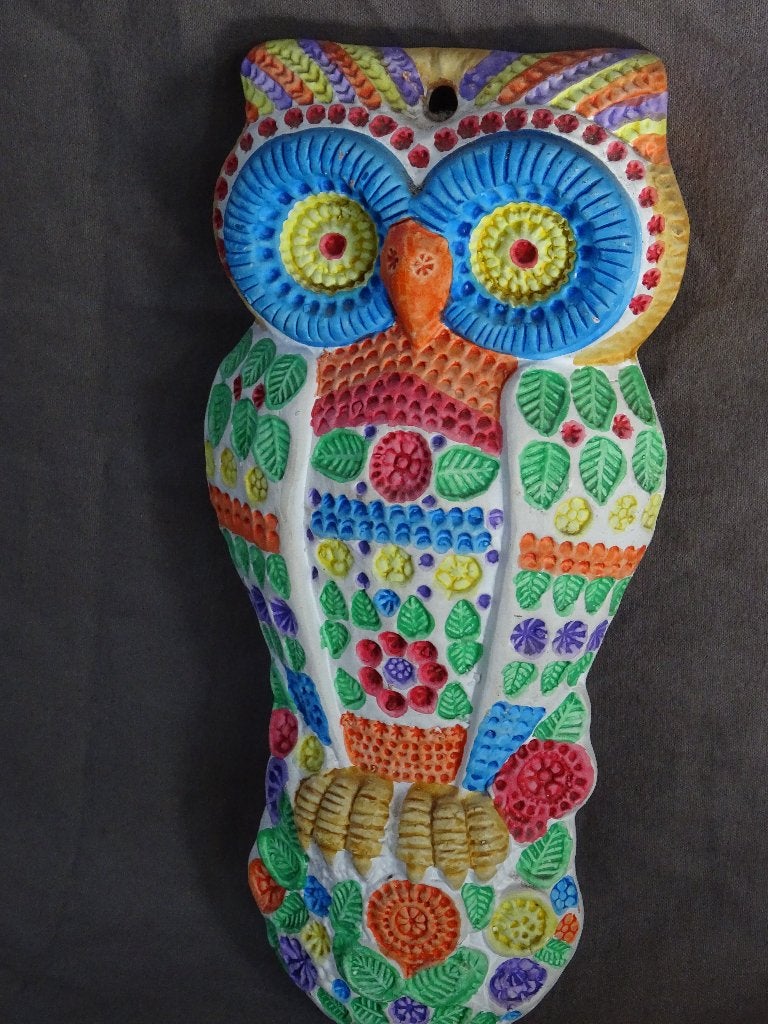 keramiek uil handwerk gekleurde uil aardewerk ceramic owl, Ophalen of Verzenden