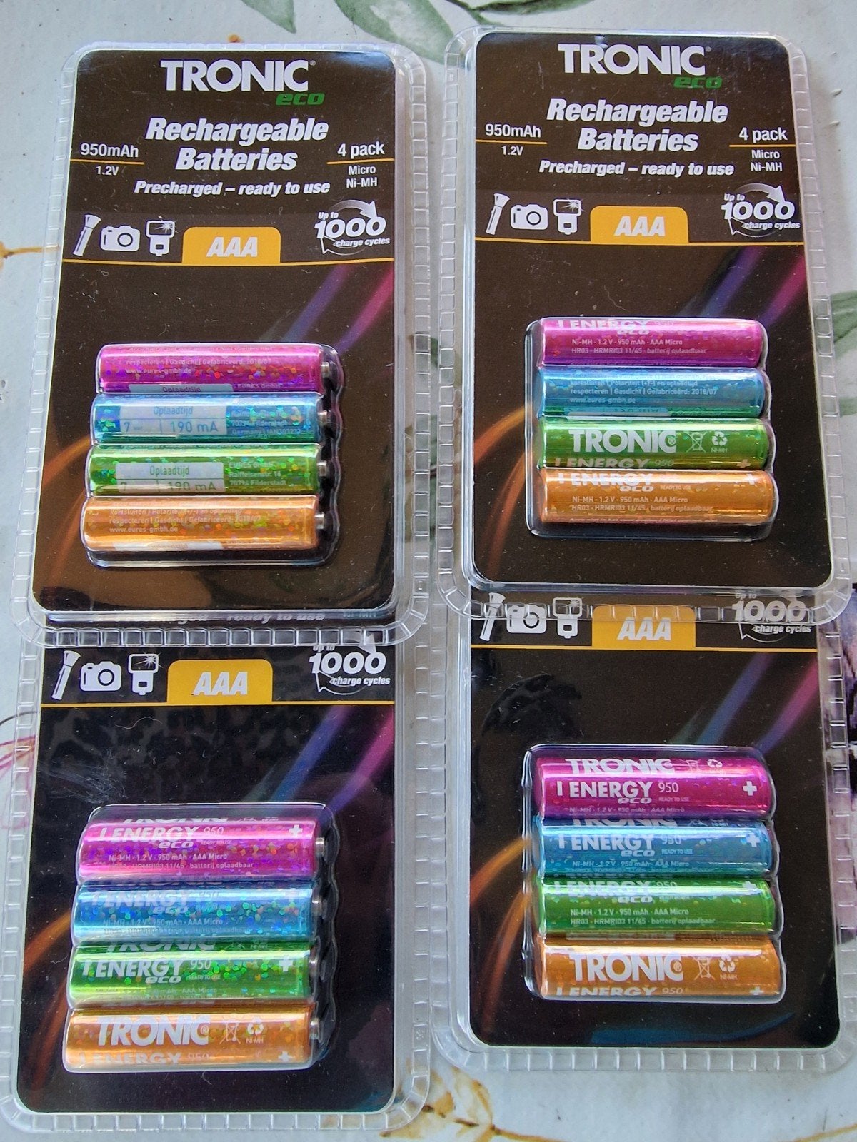 Tronic Eco AAA Oplaadbare Batterijen 950mAh - 4 stuks, Ophalen of Verzenden, Nieuw, Oplaadbaar