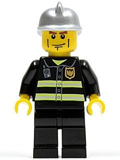 LEGO City twn175 Fire - Reflective Stripes, Black Legs,, Lego, Ophalen of Verzenden, Minifiguur, City