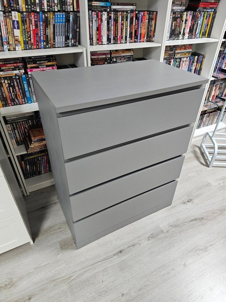 Ikea Malm ladekast grijs voor €50,-, Ophalen, Gebruikt, 50 tot 100 cm, 3 of 4 laden