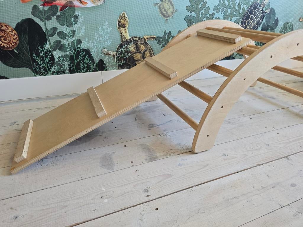 Houten klimrek met glijbaan voor kinderen, Ophalen, Gebruikt, Klimwand