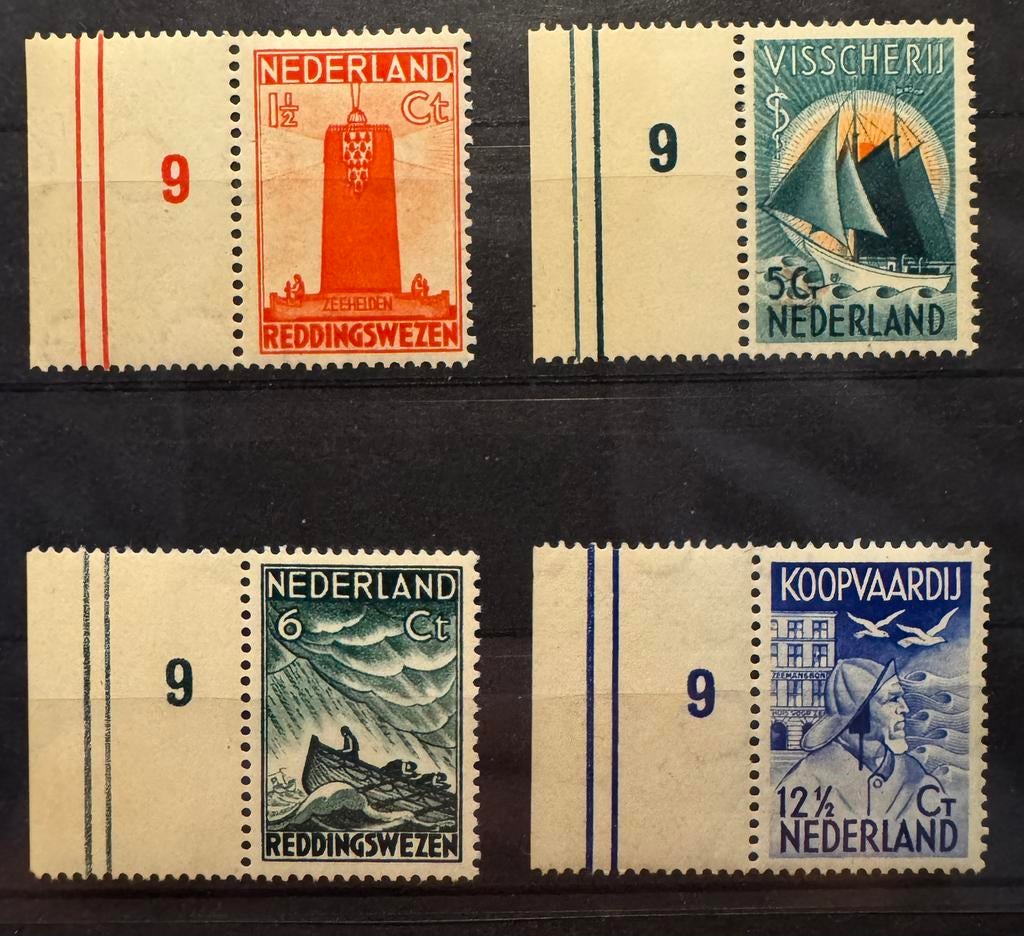 Nederland 1933 Zeemanzegels postfris NVPH 257-260  260PM8, Ophalen of Verzenden