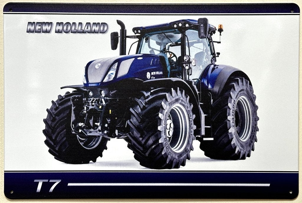 New Holland tractor T7 reclamebord van metaal wandbord deco, Verzamelen, Merken en Reclamevoorwerpen, Reclamebord, Info@deconoord.nl