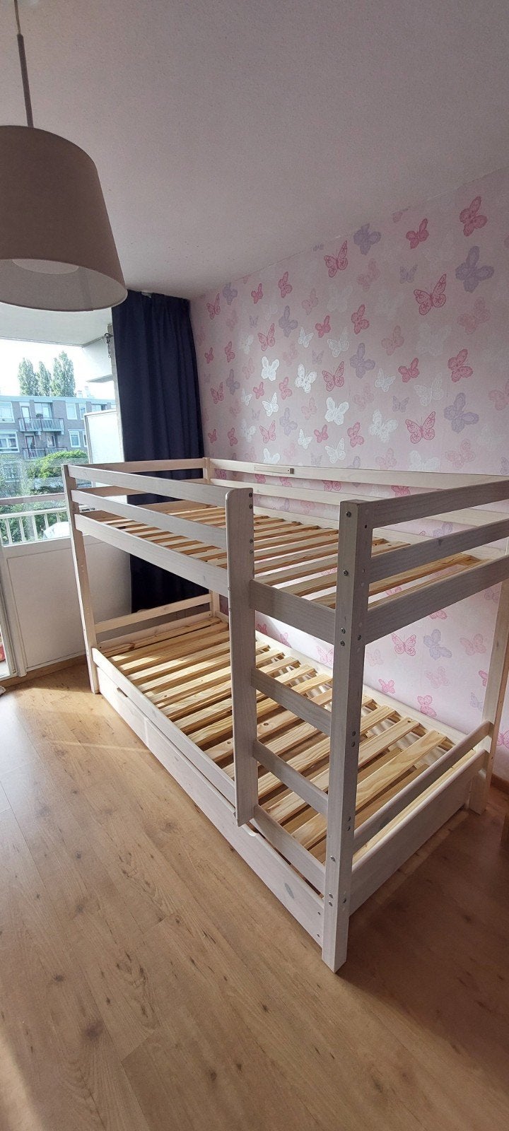 Stevig stapelbed met lattenbodems, Huis en Inrichting, Ophalen, Gebruikt, 90 cm, 160 tot 180 cm