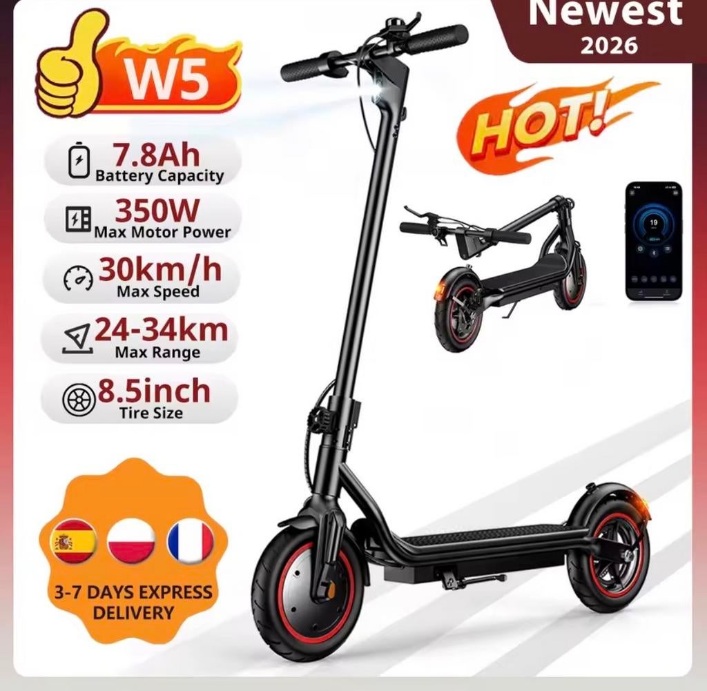 NIEUW W5 Elektrische Step 8,5 inch luchtbanden 350W 7,8Ah, Fietsen en Brommers, Steps, Ophalen of Verzenden, Nieuw, Elektrische step (E-scooter)