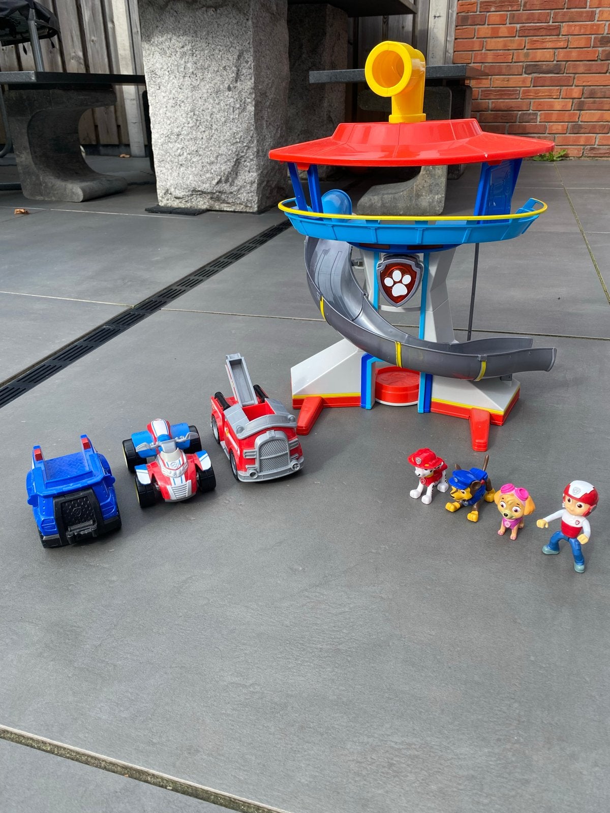 Paw Patrol Uitkijktoren met voertuigen en figuren, Ophalen, Gebruikt, Jongen of Meisje