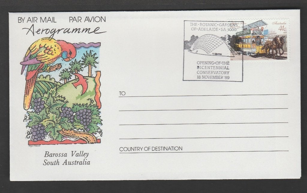 Australië - FDC Michelnr 1172 - aerogramme, paardentram, Verzenden, Postfris