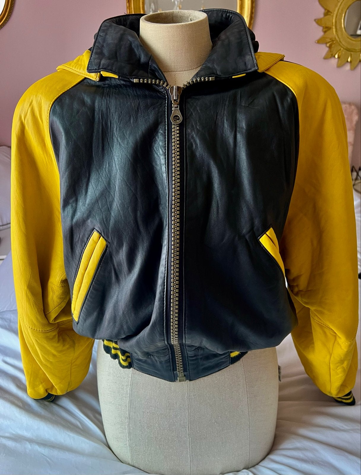 Vintage90‘s S/MEntree COCON Leren Bomberjack met Capuchon, Kleding | Dames, Ophalen of Verzenden, Zo goed als nieuw