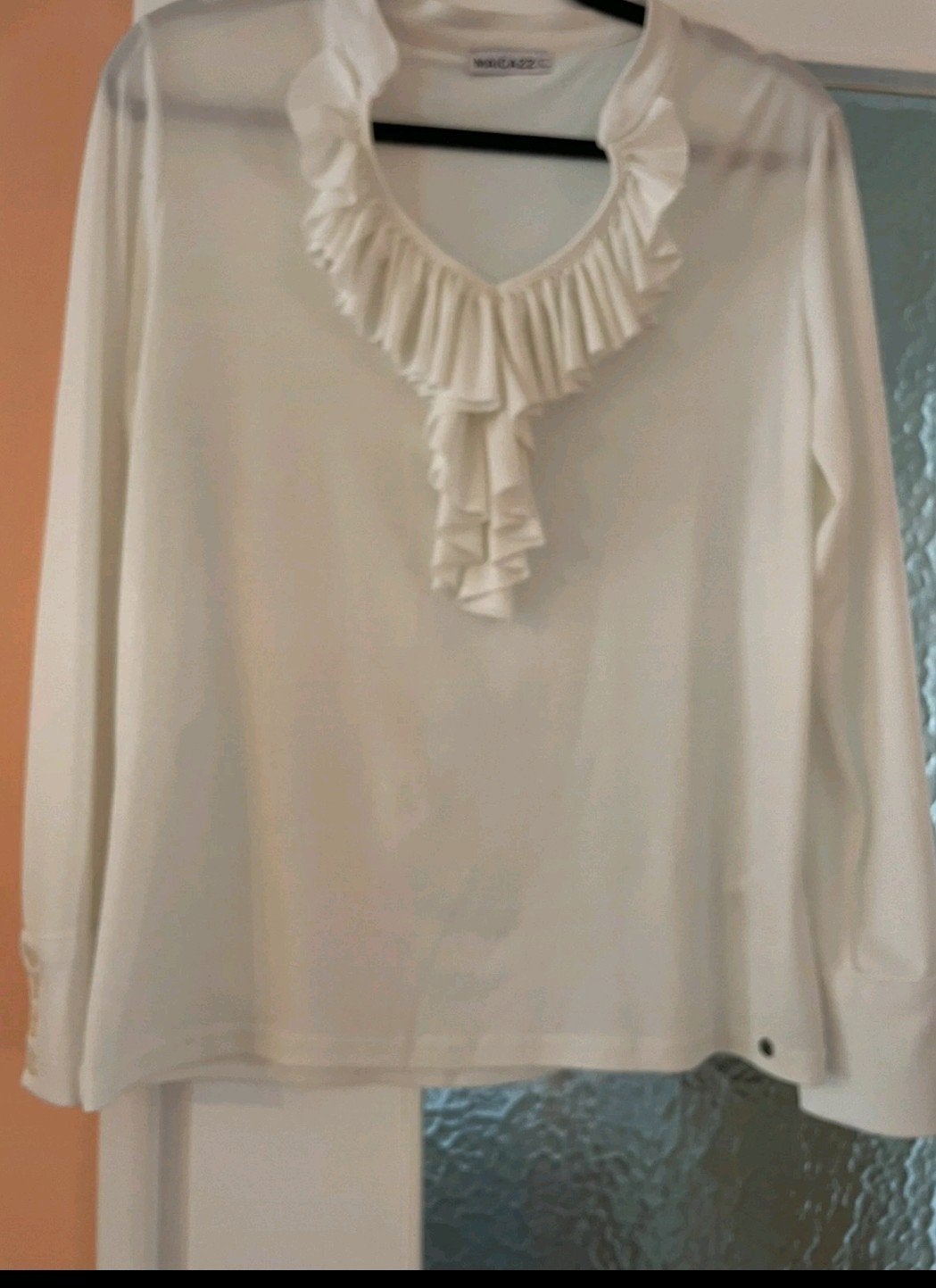 Maicazz Witte Blouse met Ruches - Maat L 40, Maat 38/40 (M), Wit, Ophalen of Verzenden, Maicazz