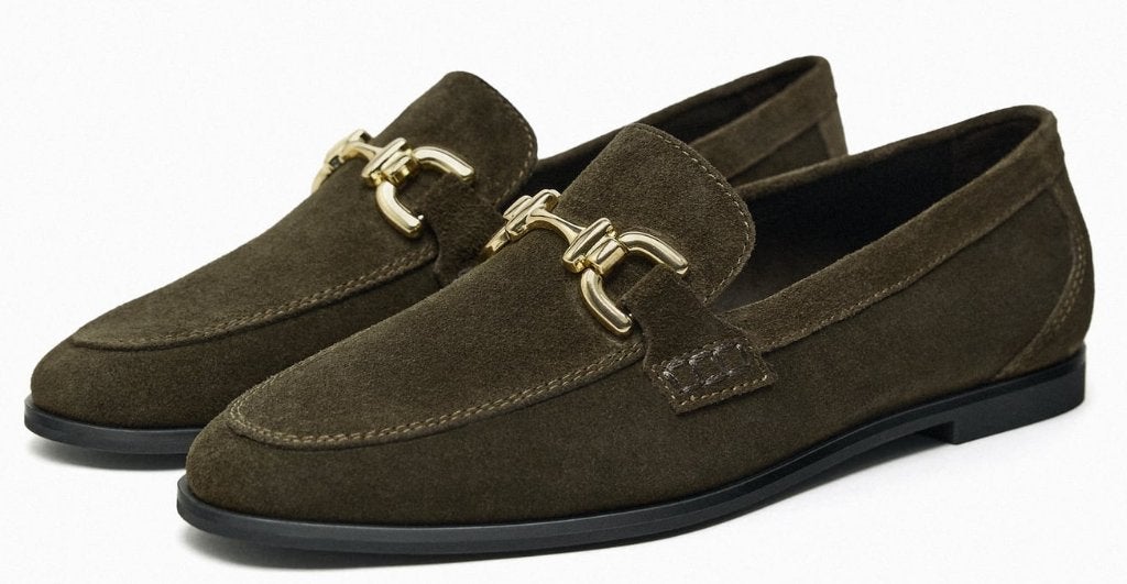 Zara suede bruine mocassins instappers met gesp maat 39, Bruin, Nieuw, Ophalen of Verzenden, Zara