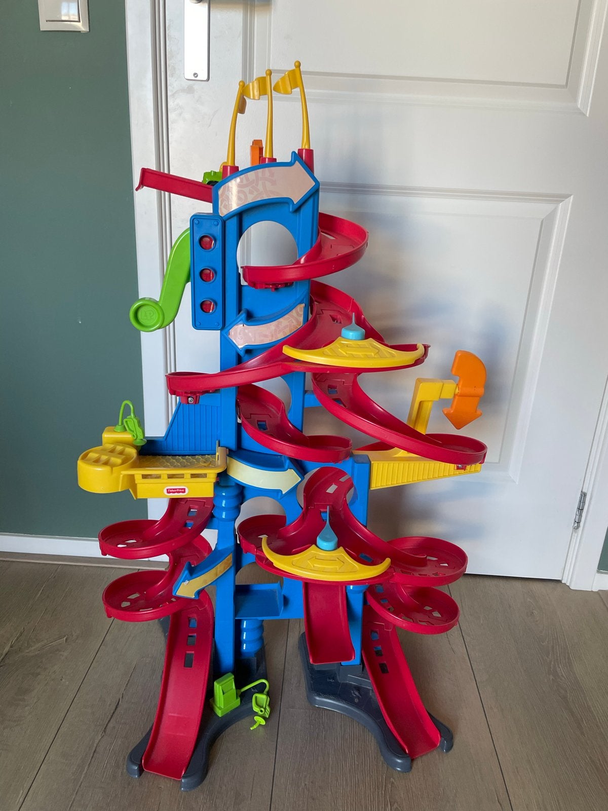 Fisher-Price Little People Racebaan Toren met Auto's, Handmatig, Ophalen, Overige merken, Racebaan