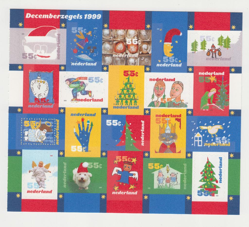 Vel kerstzegels 1999, Postzegels en Munten, Ophalen of Verzenden, Postfris