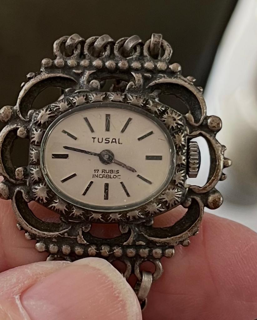 Zilveren dames horloge, Overige merken, Leer, Ophalen of Verzenden, Zo goed als nieuw