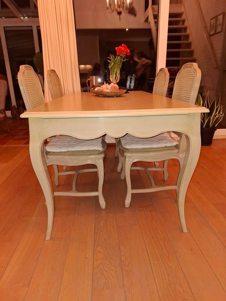 Klassieke Grange eethoek  met 4 stoelen, Ophalen, 4 tot 6 stoelen