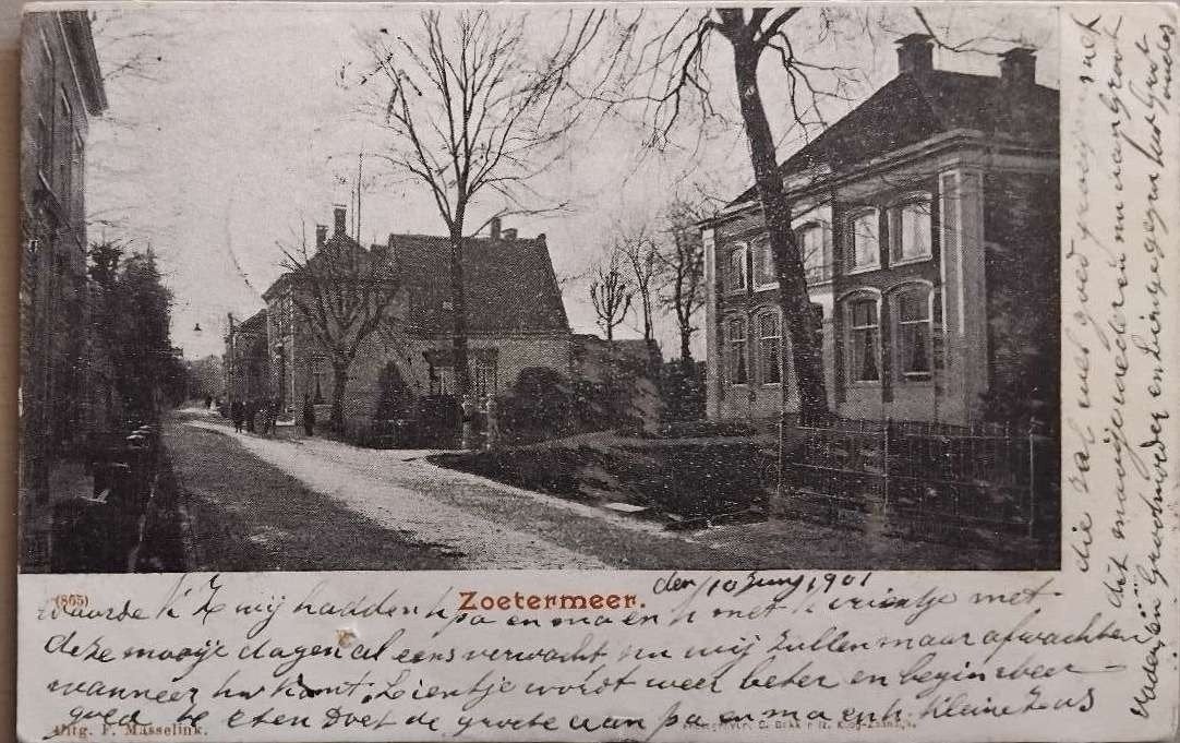 Zoetermeer (Zuid-Holland) – Dorpsstraat 1901, Verzamelen, Ansichtkaarten | Nederland, Ophalen of Verzenden, Voor 1920, Gelopen