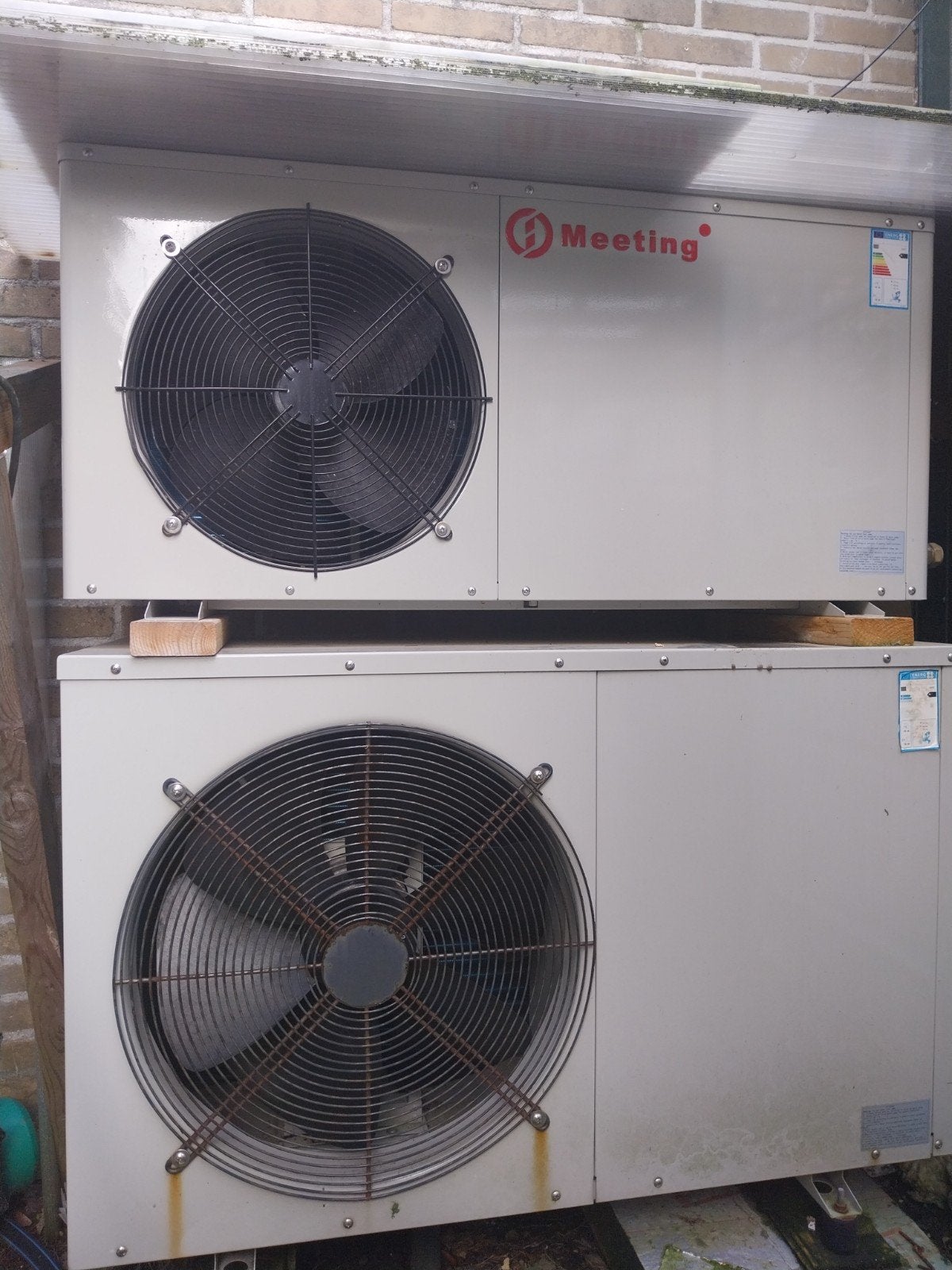 Meeting Warmtepompen: 7kW (reserve) en 12kW (aangesloten), Ophalen of Verzenden, Gebruikt, Koelen en Ontvochtigen, 100 m³ of groter