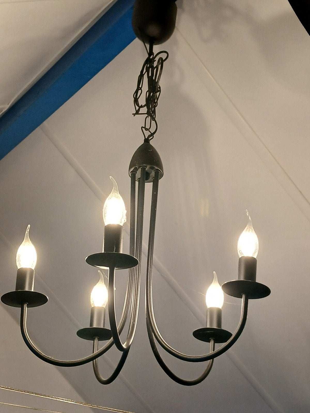 hanglamp zwart, Ophalen, Kroonluchter, E14 (klein), Zo goed als nieuw