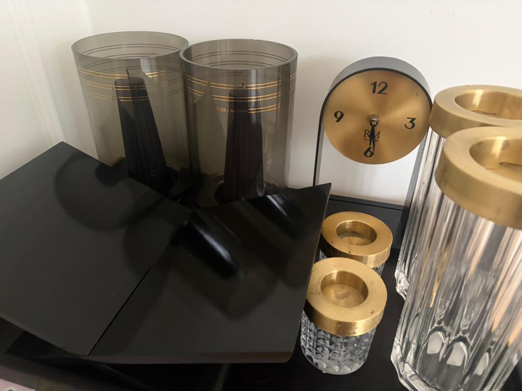 Rivièra Maison decoratiespullen zwart goud, Ophalen, Overige materialen, Zwart, Zo goed als nieuw