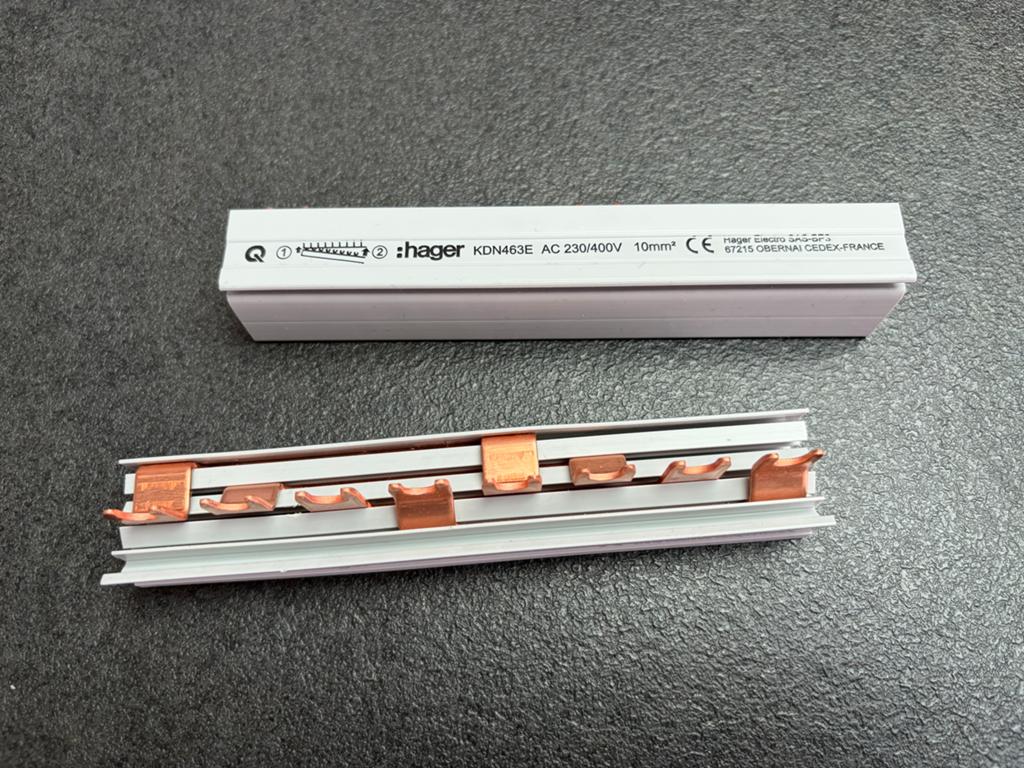 Hager KDN463E AC 230/400V 10mm² Verdeelrail (2 stuks), Ophalen of Verzenden, Nieuw, Overige typen