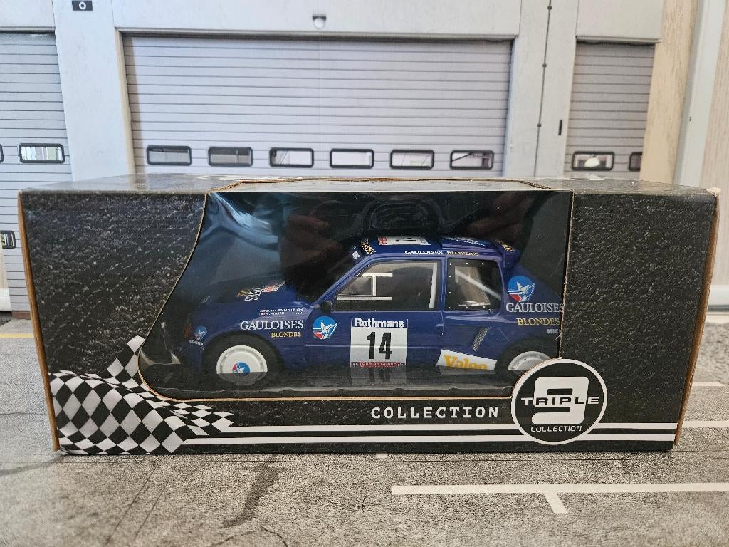 Triple 9 Peugeot 205 T16 1985 1/18 in ovp, Hobby en Vrije tijd, Modelauto's | 1:18, Ophalen of Verzenden, Zo goed als nieuw, Auto