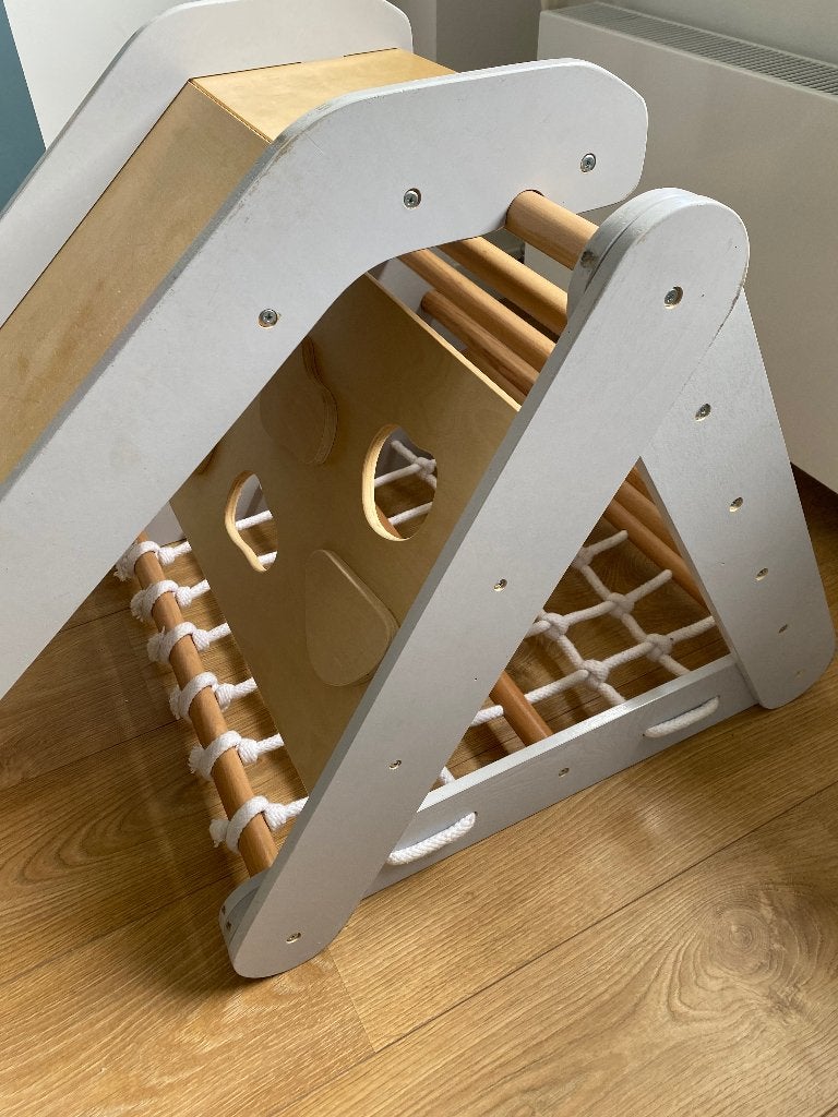 Houten klimrek met glijbaan, Ophalen, Gebruikt, Glijbaan