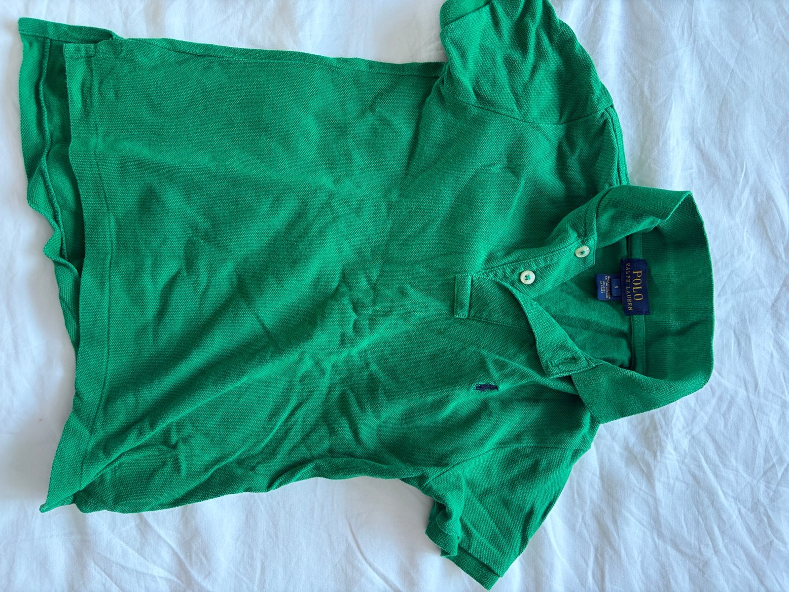 Ralph Lauren Polo Shirt Groen Maat 5, Ophalen, Gebruikt, Jongen of Meisje