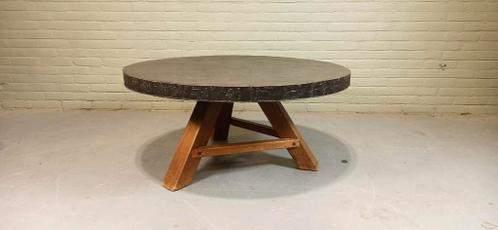 Vintage brutalist salontafel, rond, Ophalen, Tweedehands, Overige materialen, Tweedehands