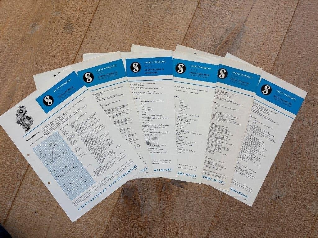 Type-bladen SACHS Stamo 50/75/76/76RM/100/101/201/281, Ophalen of Verzenden, Overige merken