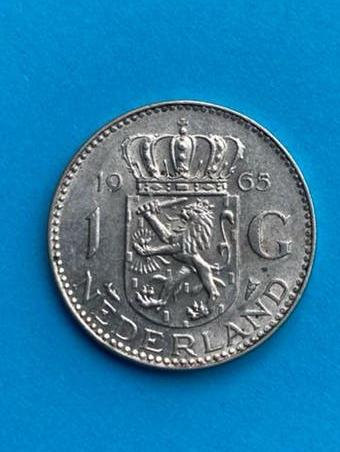 Zilveren 1 Gulden munt Koningin Juliana 1965, 1 gulden, Koningin Juliana, Zilver, Ophalen of Verzenden