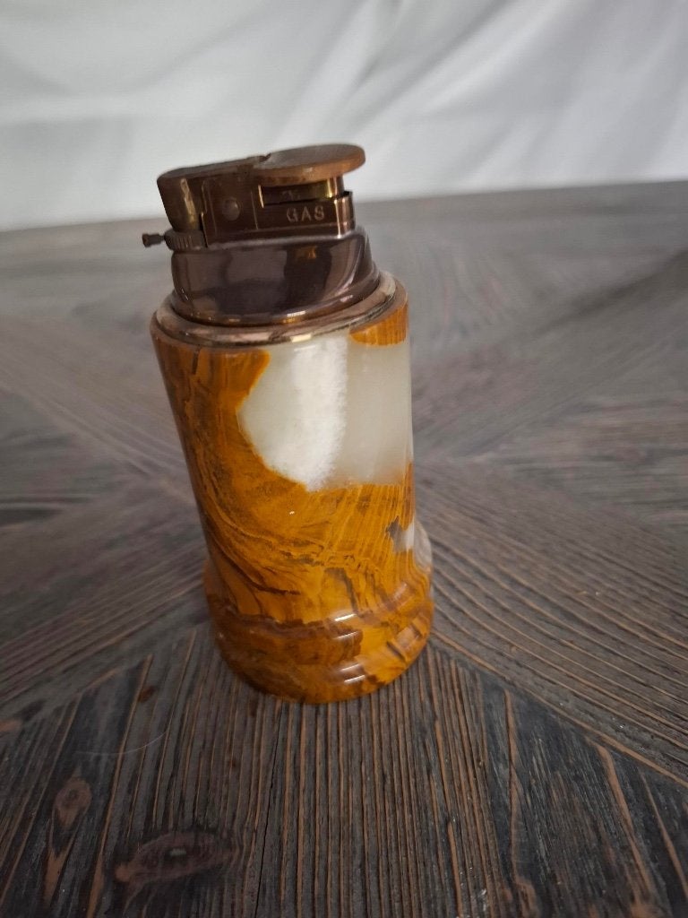 Vintage gasaansteker van onyx, 12 x 5,5 cm, Ophalen of Verzenden, Gebruikt, Aansteker