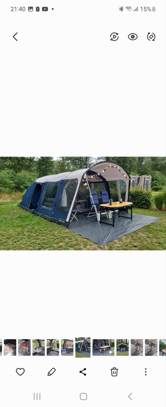 Outwell tent opblaasbaar, Caravans en Kamperen, Ophalen, Zo goed als nieuw