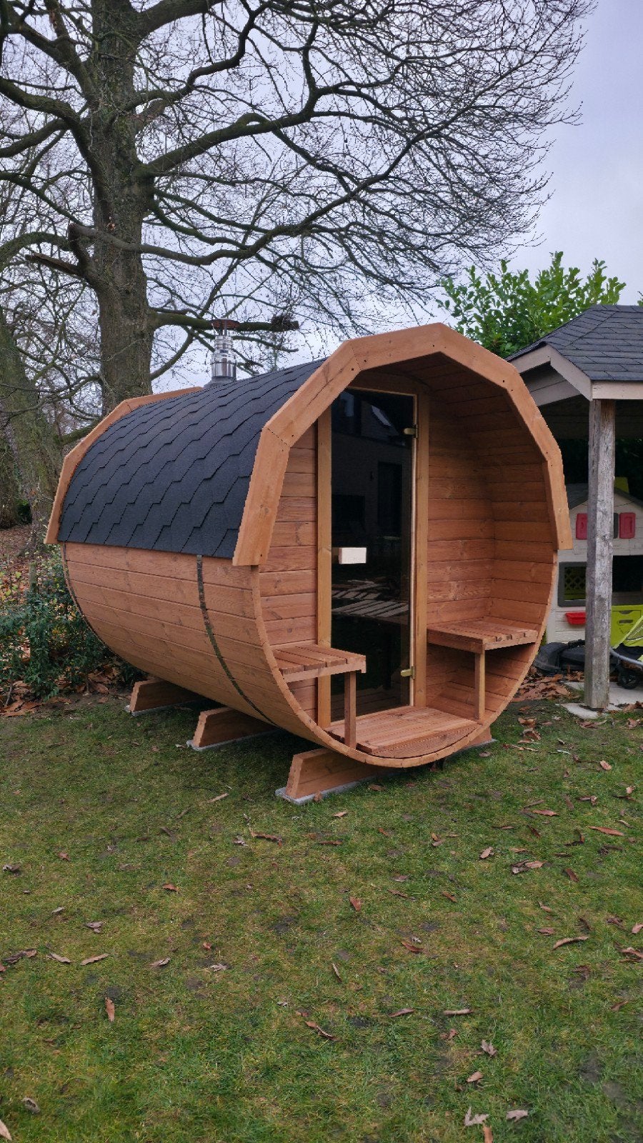 2,5M Barrel Sauna Gratis Levering en Plaatsing - 10% KORTING, Sport en Fitness, Sauna, Ophalen of Verzenden, Nieuw, Complete sauna