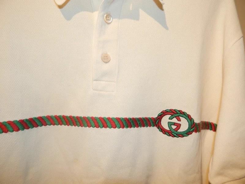 Gucci room kleur polo rood groen stiksel vlecht merklogo M, Kleding | Heren, Polo's, Overige kleuren, Verzenden, Maat 56/58 (XL)