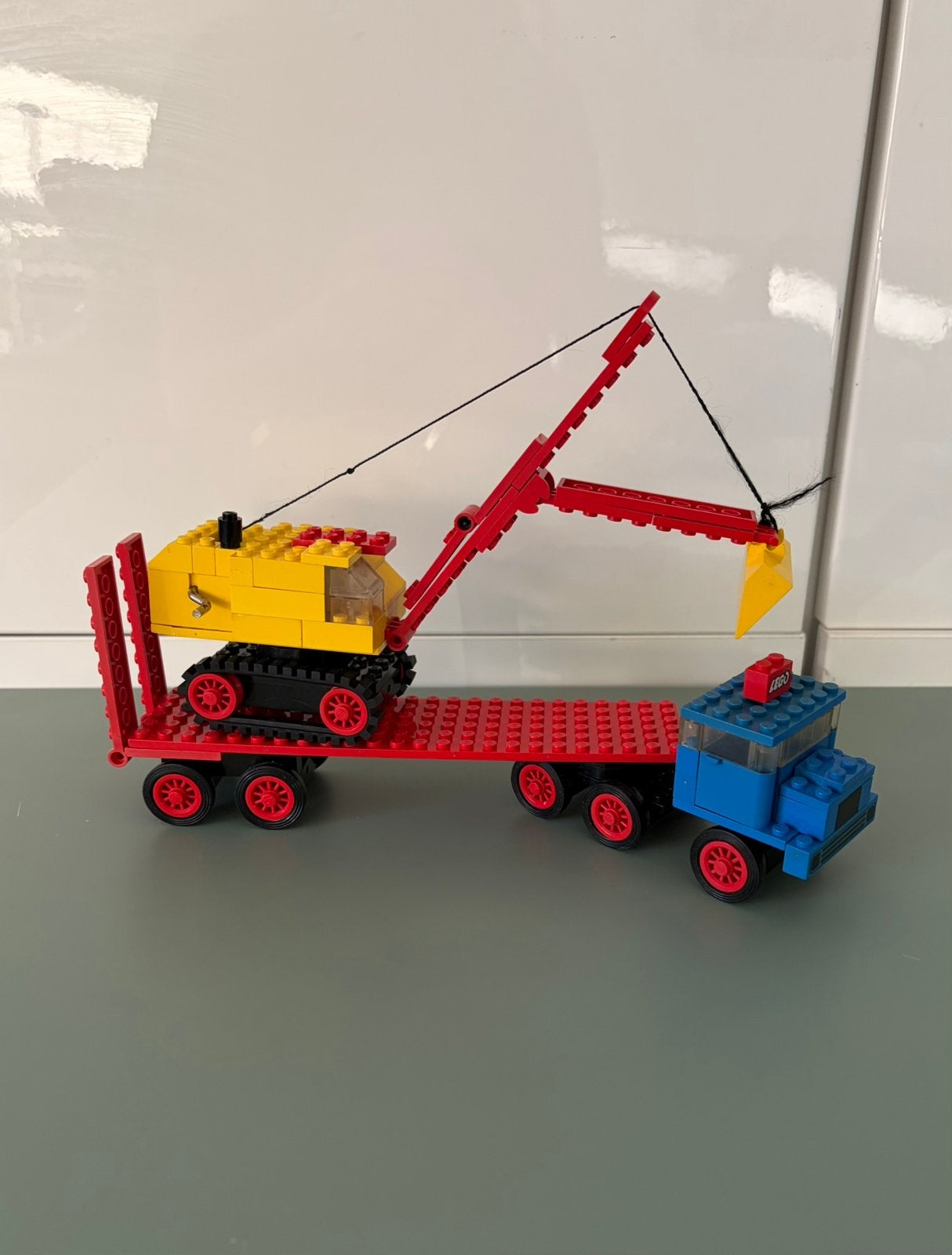Vintage Lego 383 truck with excavator set, Gebruikt, Overige thema's, Lego, Ophalen of Verzenden