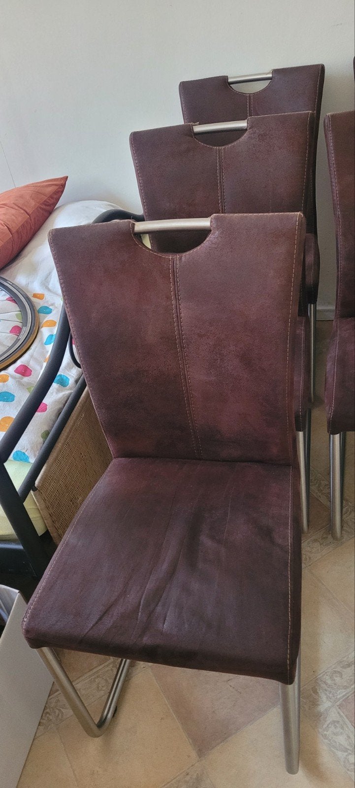 5 stoelen, Ophalen, Stoelen, Gebruikt, Bruin